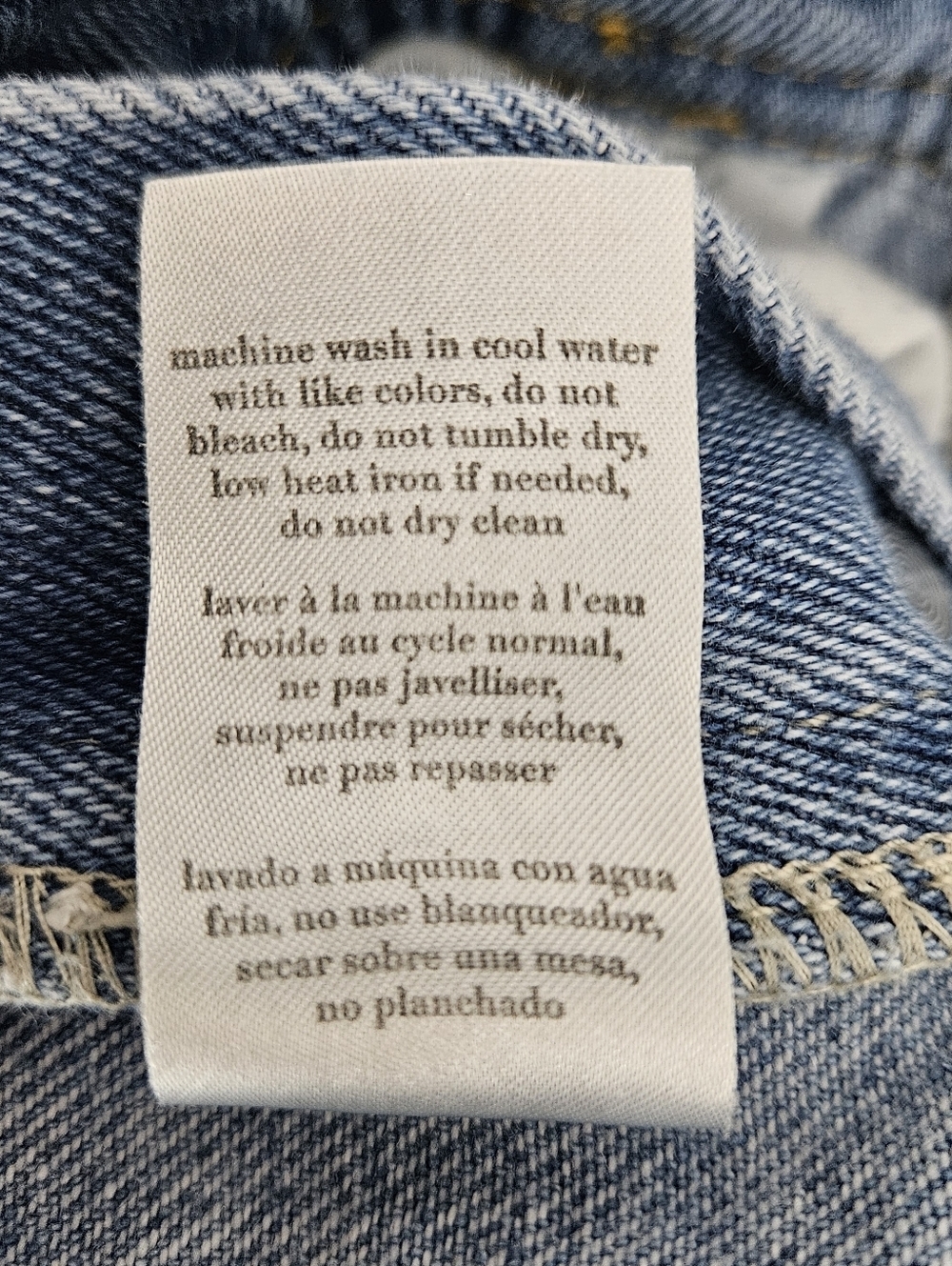 We Wore What Straight Leg Denim Bib Overalls Medium Wash Coveralls XS - Picture 8 of 8